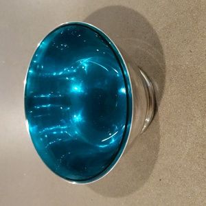 Midcentury Gorham Silver Plated Swedish Glass Lining Bowl